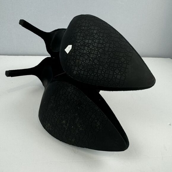 Tesori Black Suede Cross Strap Heels Size 6.5M Elegant Dress Shoes Cocktail date - Picture 11 of 11